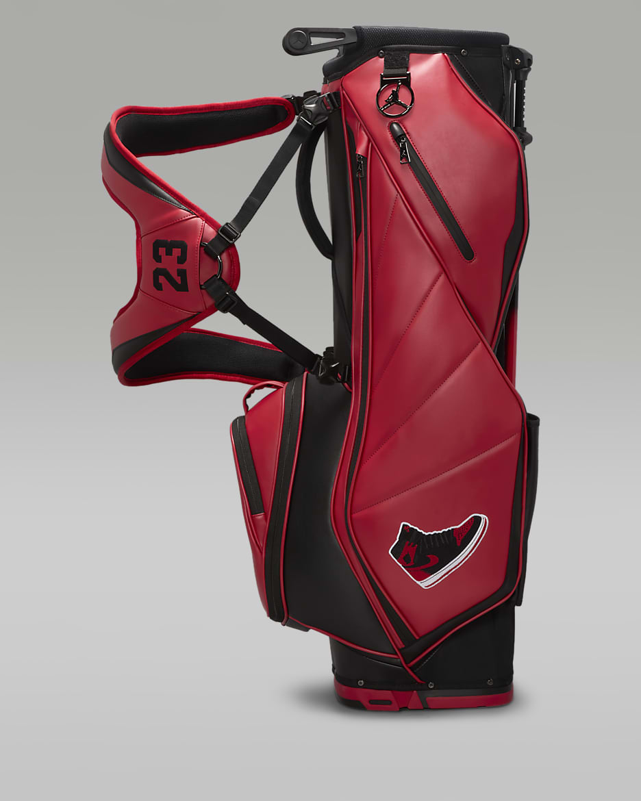 Jordan fadeaway black and red top